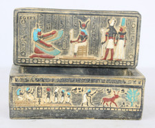ANCIENT EGYPTIAN HANDMADE Jewelry Box Isis Hathor Nefertari Box (DL)