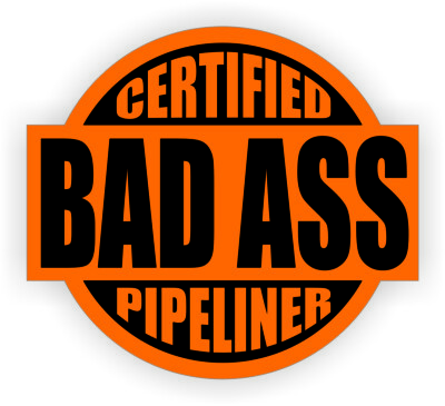 3pcs Certified Bad Ass Pipeliner Hard Hat Stickers Helmet Decals Pipe Liner