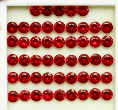 A+ 20 Pcs Natural Red Mogok Ruby Round 7 MM Certified Untreated Loose Gemstone