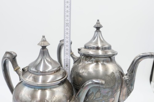 Zestaw 2 szt. Reed Barton MFD & Plated Czajniczek Dzbanek do kawy posrebrzany - Zdjęcie 3 z 12