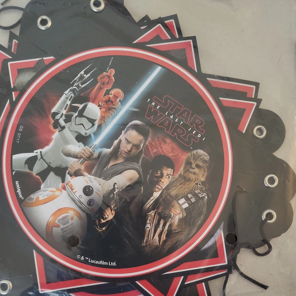 星球大战生日快乐横幅迪士尼(大量 2 件)儿童派对全新最后的杰迪 — 第 3/4 张图片