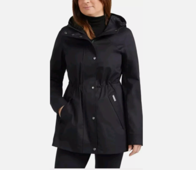 HUNTER Black Water Resistant Smock Jacket Rain Coat Womens Sz M Large NWT