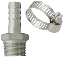 Sandblaster Nozzle Barb Hose Fitting: 3/4" NPT x 1/2" ID Hose for Large Assembly
