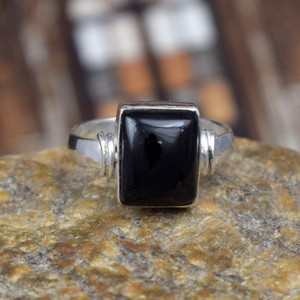 Natural Black Onyx Gemstone Handmade Ring Ethnic Jewelry Size 8 5 Vr758 Ebay