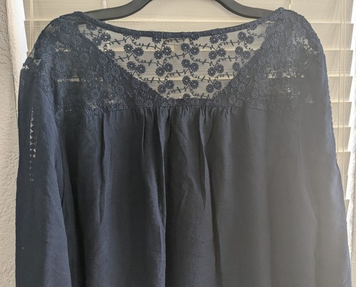 Style & Co Womens Blue Top Lace Lined Size 1X - Picture 6 of 7