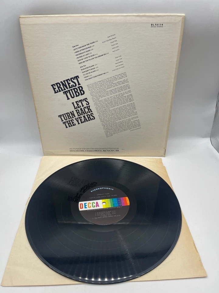 Ernest Tubb Let's Turn Back The Years LP DL75114 Decca 1969 Country Vinyl LP - Image 4 of 4