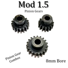 RCP-Pinion Gears Mod 1.5 (8mm Bore) 3 packs With 9 Set Screws 11T-25Tooth