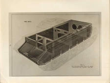 glossy printed illustration ( cavalier tank hull ) 1940s or 50s