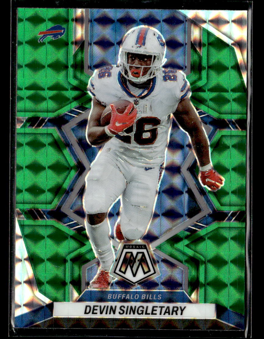 Devin Singletary 2022 Panini Mosaic #24 Mosaic Green Buffalo Bills