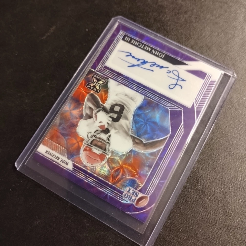 #9/10 John Metchie Purple Scope Rookie Auto 2022 Leaf Pro Set Metal Card Ala - Image 3 of 4