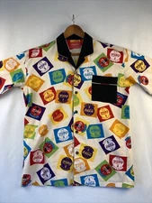 Vintage 1995 Coca Cola Shirt Party Chefs Shirt Men L 3/4 Sleeve NWOT New LOUD