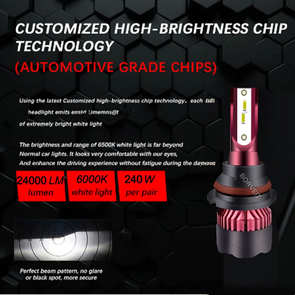 Xenon White LED Headlight Fog Lights Bulbs For Ford F 250 F 350 Super Duty 01-04 - Image 2 of 4