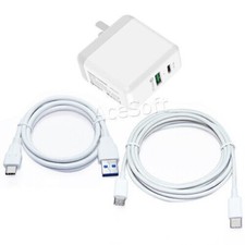 2-Port PD3.0 QC3.0 Adapter Charger 2x Type C Cable for T-Mobile LG G6 H872 Phone