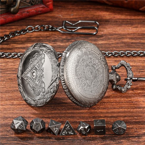 Portable Pocket Storage Box 7pcs Metal D&D Polyhedral Micro Dices for DND Gamer - Picture 12 of 12