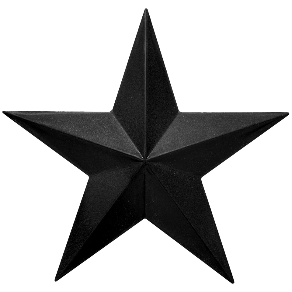 Rustic Dimensional Barn Star - 8" Black Metal Country Farmhouse Home Decoration - Image 2 of 4
