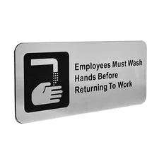 Employee MusT Wash Hands Bathroom Faucet Sign Restaurant Fast Food 7X3 Aluminum