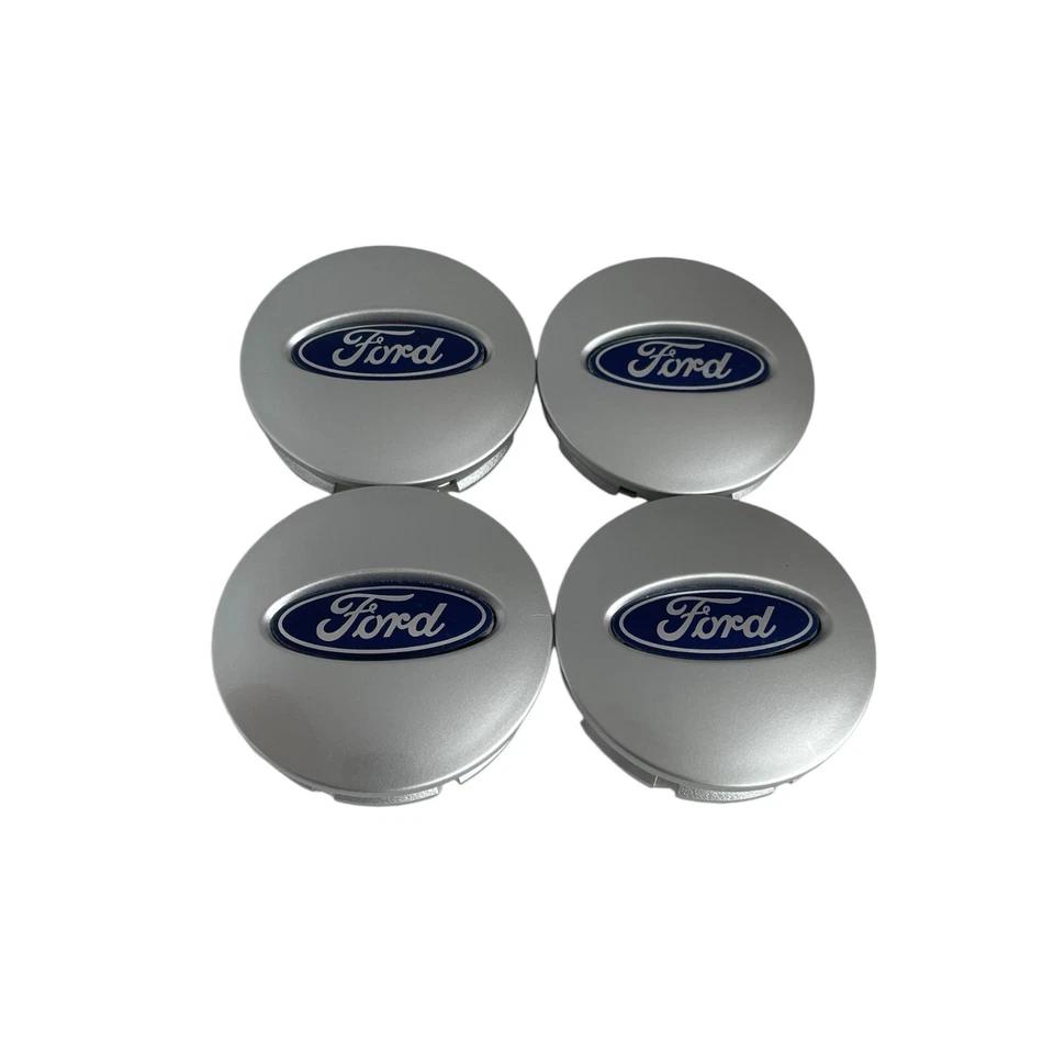 4x Tapacubos centrales de rueda Ford azul sobre plata mate para Flex Ranger Taurus Explorer Foto 2 de 3
