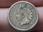 1861 Copper Nickel Indian Head Cent Penny- Good Details