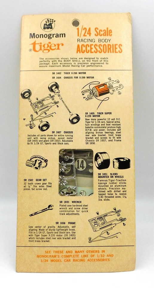 Monogram Scarab MK IV plastic slot car body only 1:24 SR2124/150 USA 1960s MIB - Immagine 2 di 4