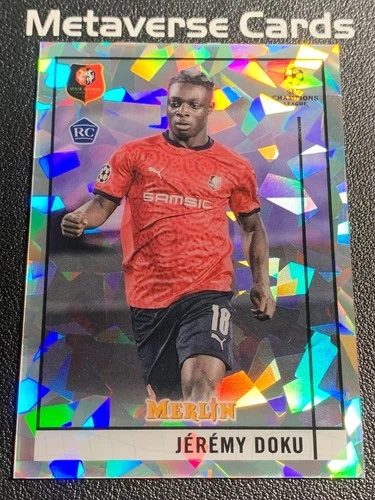 2020-21 Topps Merlin Jeremy Doku RC Rookie Cracked Ice