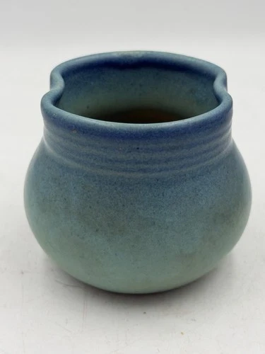 Vintage Van Briggle signed  small vase matte turquoise