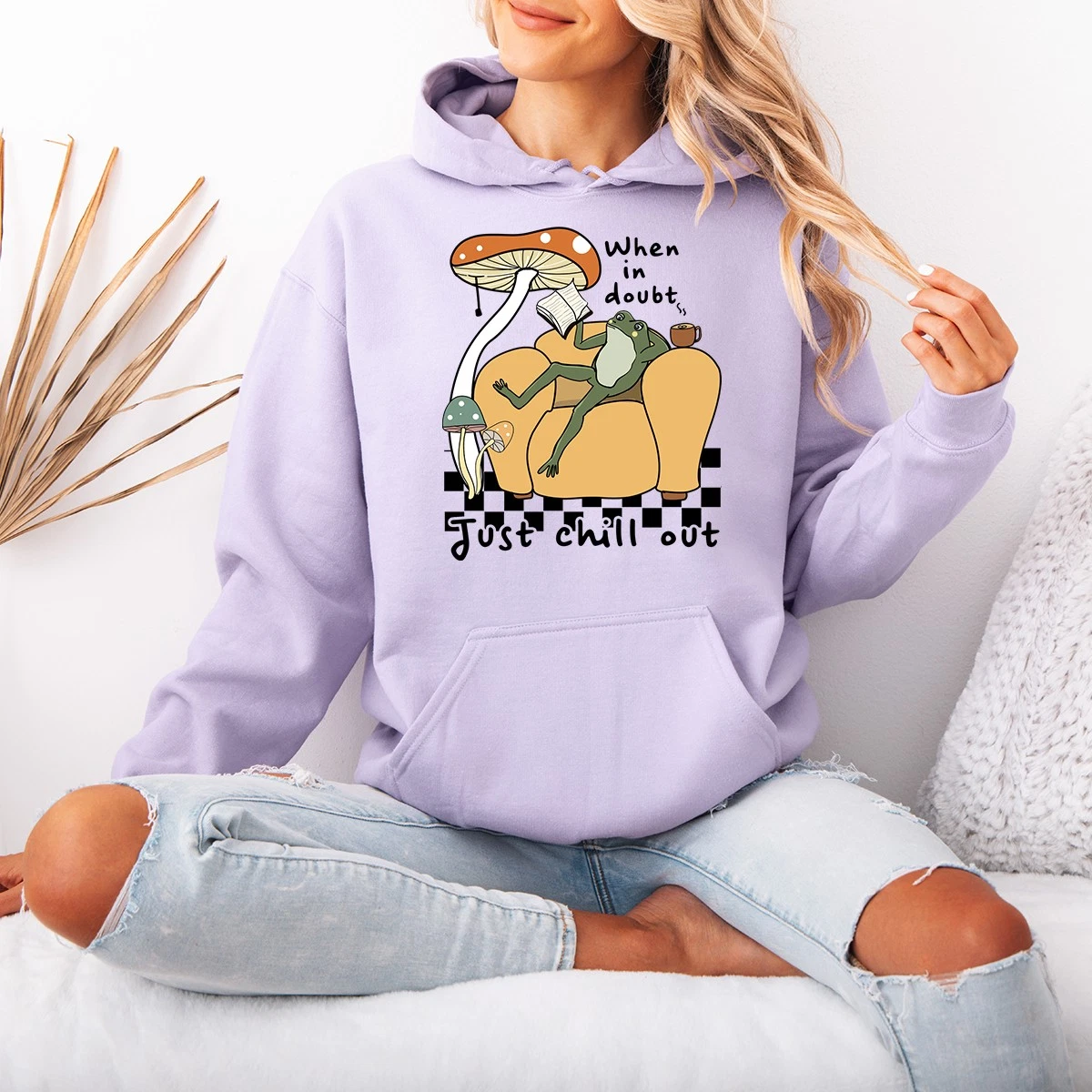 When In Doubt Just Chill Womens Hoodie Introvert Lifestyle Reading Gift For Her