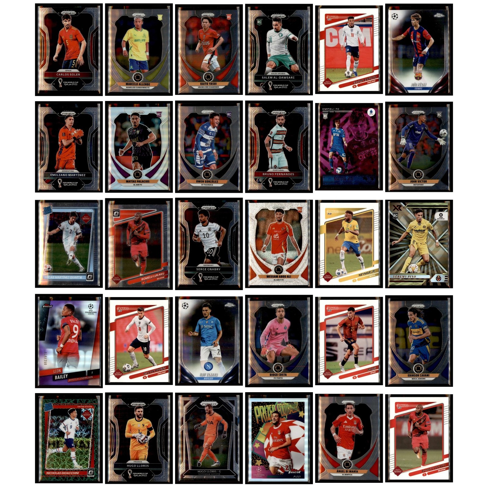 Soccer Futbol Card Lot 100 Cards Topps Chrome Prizm Rookies Stars RC Collection