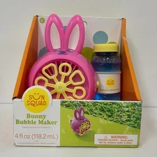 Sun Squad Bunny Bubble Maker Includes Bubbles Battery Operated New & Sealed