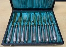 Jugendstil 800er Silber besteck Set 12 Stk.  im Etui punziert