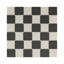Victorian Black/White Chequer Mosaic Tile 30.6cm x 30.6cm Wall & Floor Tile