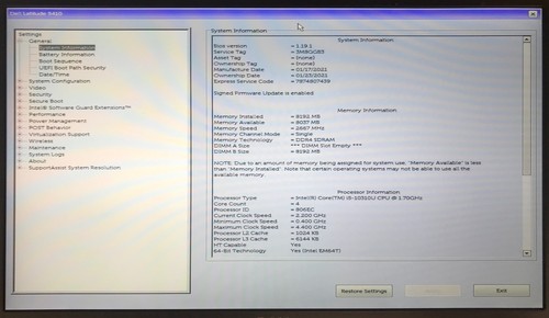 Dell Latitude 5410 14" Laptop i5-10310U 8GB RAM 256GB NVMe mit Adapter - Bild 2 von 8
