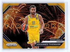 Johannes Thiemann 2023-24 Panini Prizm EuroLeague #8 Fireworks Gold Prizm #/10