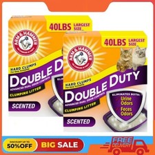 2 Pack ARM HAMMER Double Duty Odor Control Clumping Cat Litter, 40lb