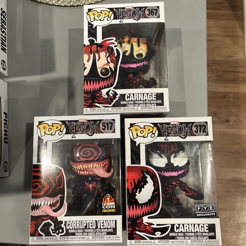 Funko Pop! Carnage #367 And #372/ Corrupted Venom #517