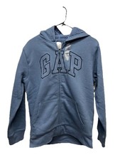 Gap Kids Logo Zip Hoodie Jacket Lined Sherpa Blue Size XXL 14-16 NWT