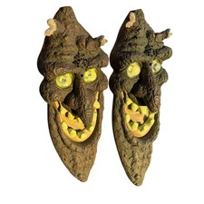 Sun Hill Halloween 14" Tree Faces Glow Decoration Electronic Lights Sound 2003