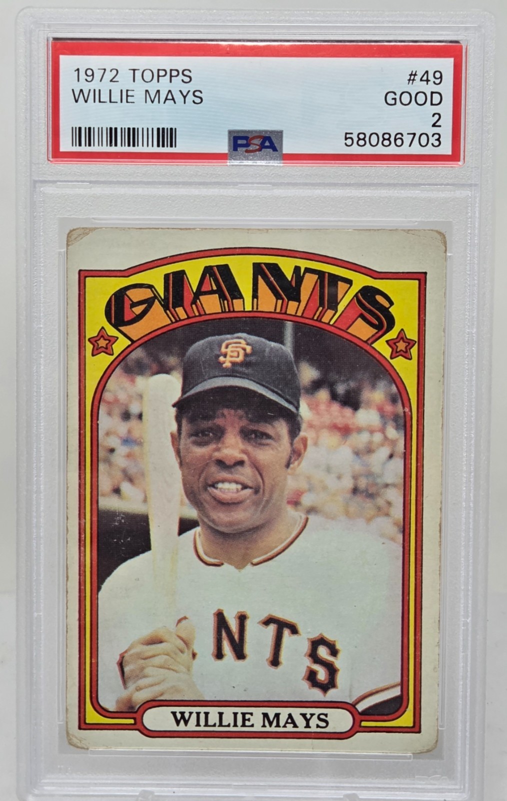 1972 Topps WILLIE MAYS CARD PSA 2 GOOD