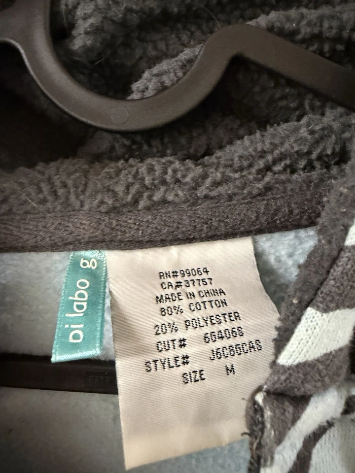 Women’s Zebra Stripe Billabong Hoodie Zip Up Y2K Surf Skate Women’s Medium - Image 4 of 4