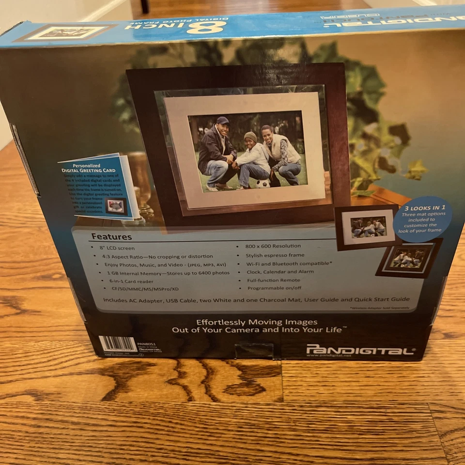 PANDIGITAL WITH PANTOUCH CLEAR 8 INCH DIGITAL PHOTO FRAME 1GB MEMORY NOB - Image 4 of 4