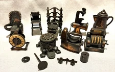 Vintage Durham Industries Metalware Lot of 9 Miniatures Doll House