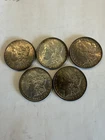 Morgan Silver Dollars Lot 5 Coins 1897, 1896 $1 90% Silver