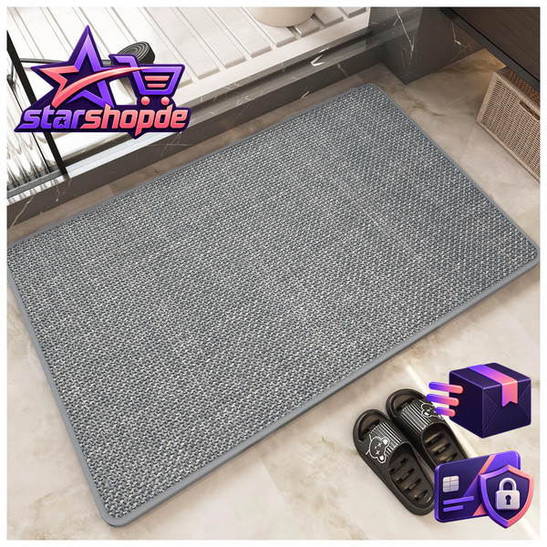 Badematte Rutschfest 40X60Cm SaugfäHig Schnelltrocknend FüR Badezimmer Hellgrau-image