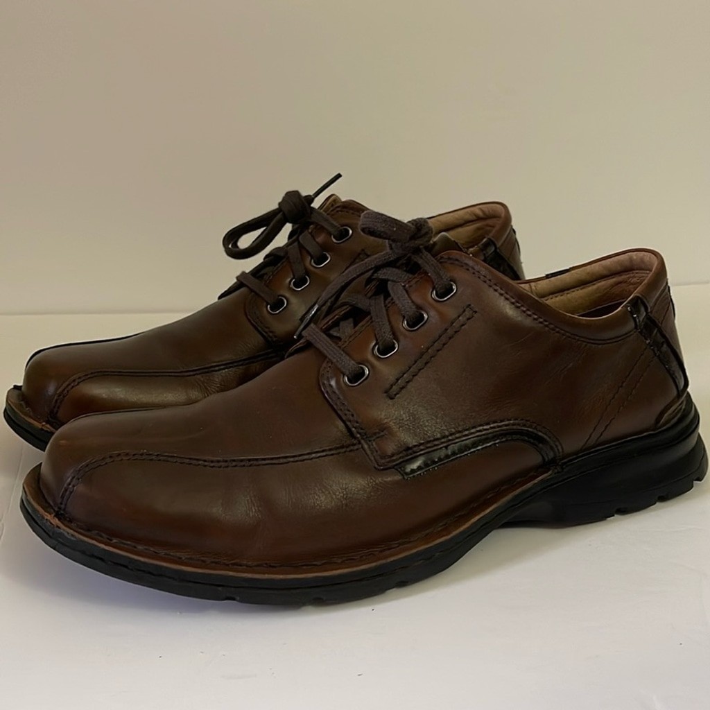 SAOLA Scarpe eleganti Oxford Clarks pelle marrone uomo 11 5 M stringate suola gomma 78866