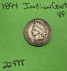 1894 Indian Head Cent / Penny 1c Vf Very Fine