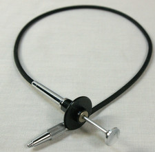 Vintage 18" Cable Remote Film Camera Shutter Release Chrome Black Mesh Japan VG