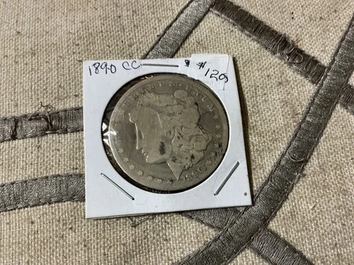 1890-CC Morgan Silver Dollar 90% fine silver ungraded and uncertified