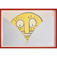 Jana Euler In It Contemporary Watercolor Mixed Media Collage Painting 2015 17.5"