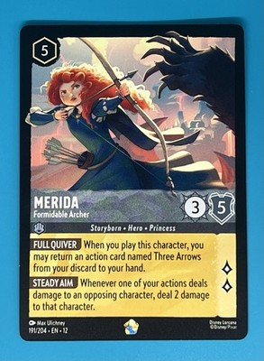 Disney Lorcana メリダ　アイコニック Disney Lorcana Merida Formidable Archer Wilds Unknown Legendary | eBay