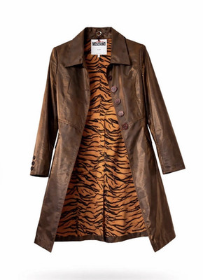 Deadstock Vintage MOSCHINO Tiger Print Metallic Trench