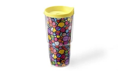 Romero Britto 20oz Double-Wall FlowersTumbler